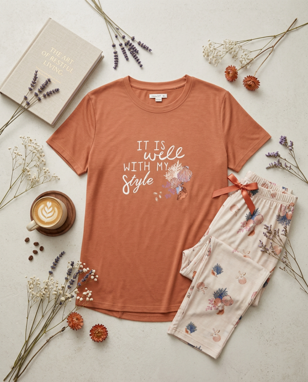 بيجامه ميلك سيلك 3X-6X