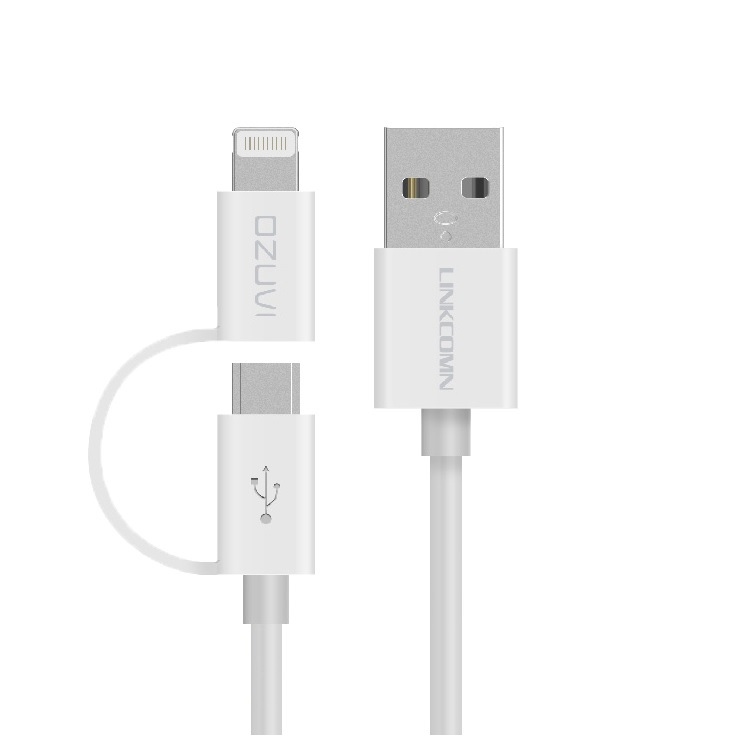 كيبل شاحن تايب سي مع توصيلة ايفون 2.4 امبير, 1 متر