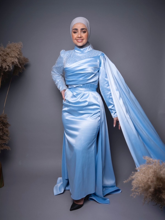 فستان تركي سماوي
