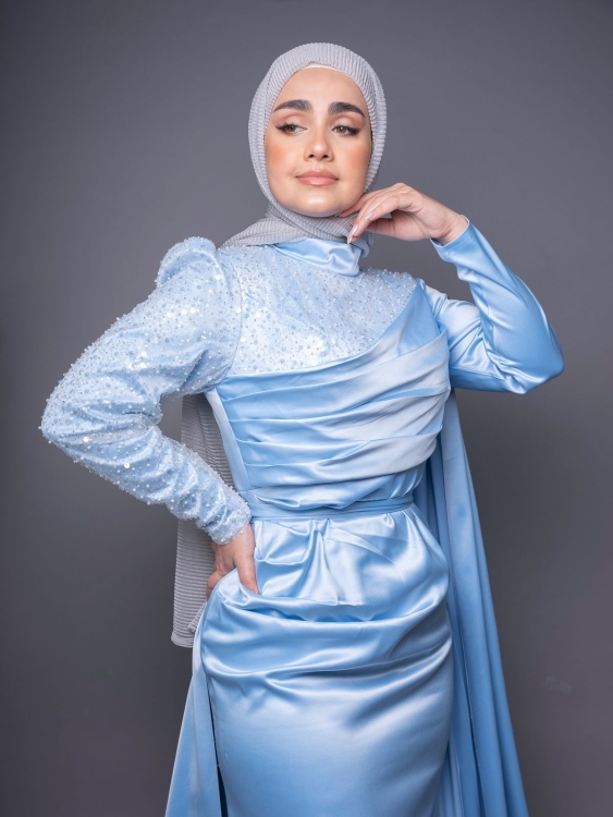 فستان تركي سماوي