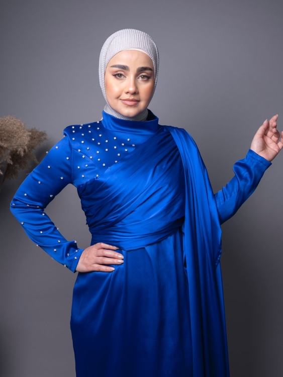 فستان تركي  نيلي