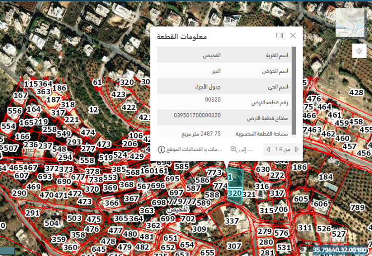 الفحيص الدير 320 مساحة 2487