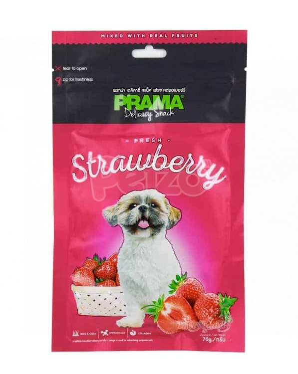 Prama Delicacy Snack Fresh Strawberry 70g Dog Treats