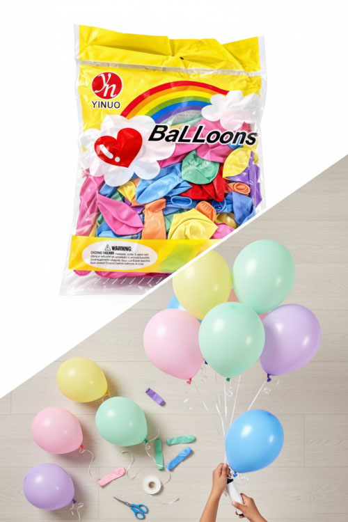 كيس بالونات ملونة
