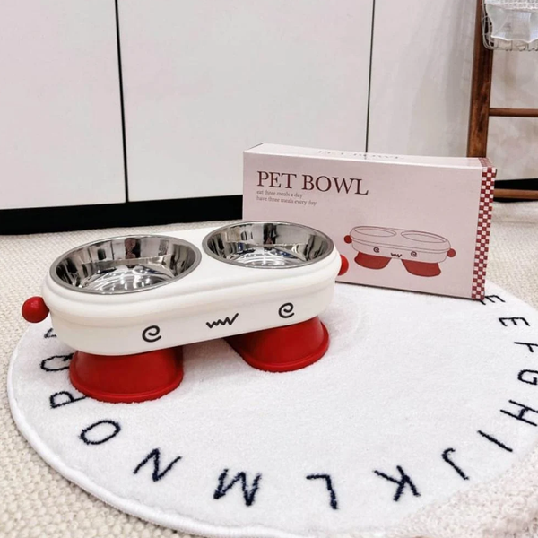 صحن مزودج ستانلس ستيل على شكل روبوت بقاعدة 