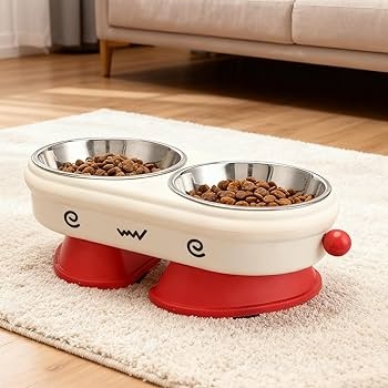 صحن مزودج ستانلس ستيل على شكل روبوت بقاعدة 