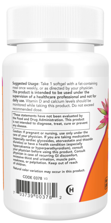 NOW, Vitamin D-3 50,000 IU Softgels 