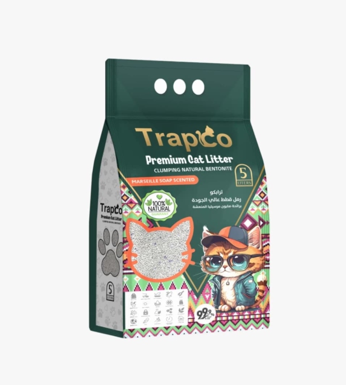 رمل قطط فاخر من ترابكو برائحة صابون مارسيليا، بتصميم مبتكر لمحبي الحيوانات الأليفة