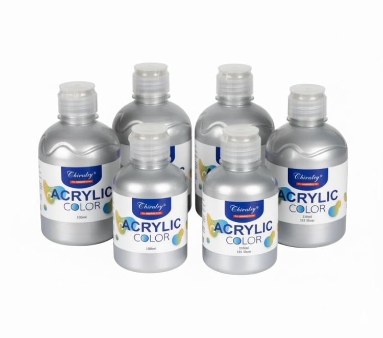 الوان اكريلك فضي