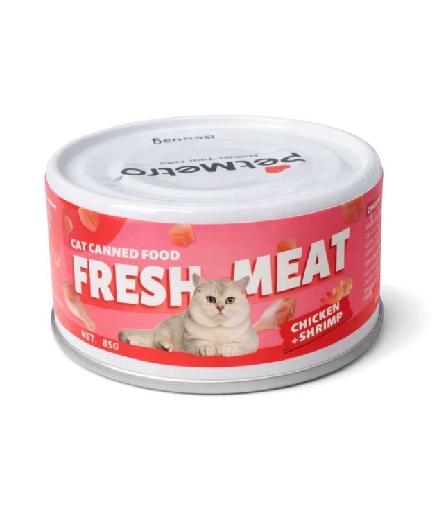 Cat Canned Food Fresh Meat - Chicken & Shrimp