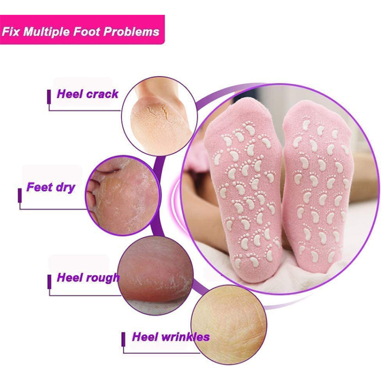 جوارب السيليكون للعناية بكعب القدمين spa gel socks 