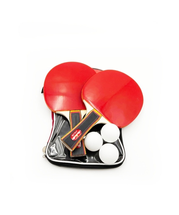 مضارب طاولة تنس مع 3 كرات