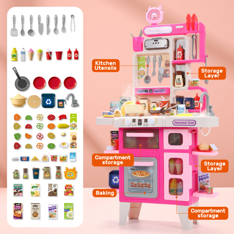 مطبخ الشيف العملاق متر 104 باللون الزهري