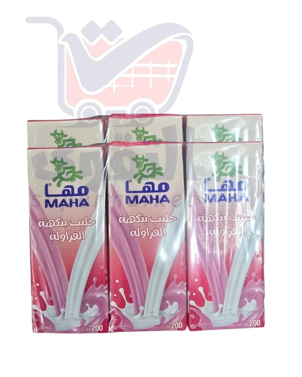 مها مطعمات حليب وفراولة 200مل*6