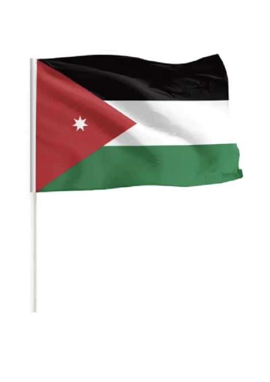 علم الاردن مع عصاي 20cm*28cm