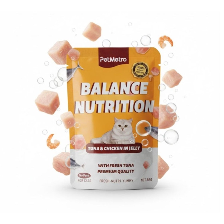 Cat Food Pet Metro Pouch Cat Wet Food Tuna & Chicken In Jelly 