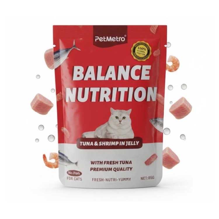 Cat Food Pet Metro Pouch Cat Wet Food Tuna & Shrimp In Jelly 