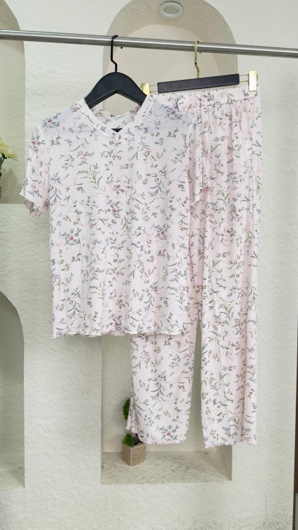 بيجامه قطعتين زهري 3259