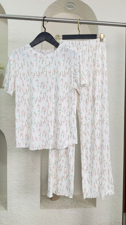 بيجامه قطعتين زهري 3268