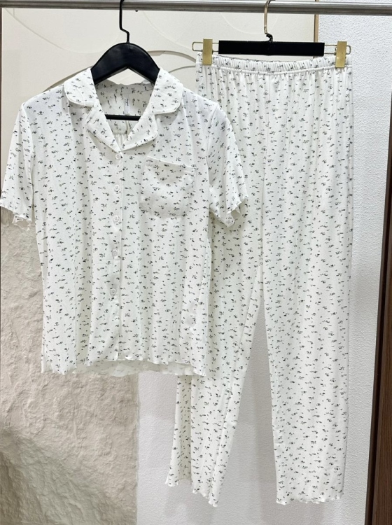 بيجامه قطعتين ازرق 3319