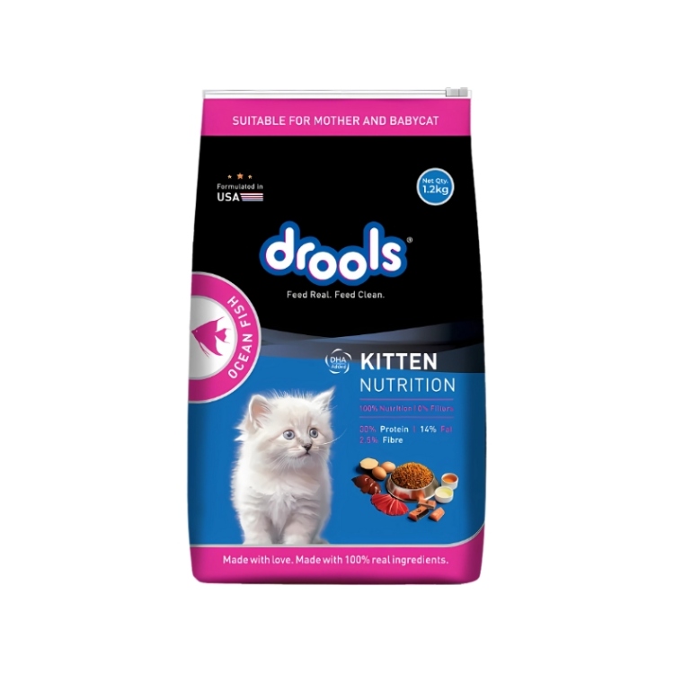 درولز طعام جاف للقطط الصغيرة بنكهة أسماك المحيط