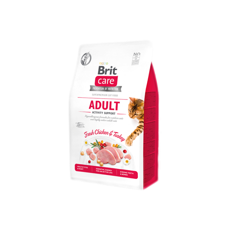 بريت طعام جاف خالي من الحبوب للقطط البالغة لدعم النشاط