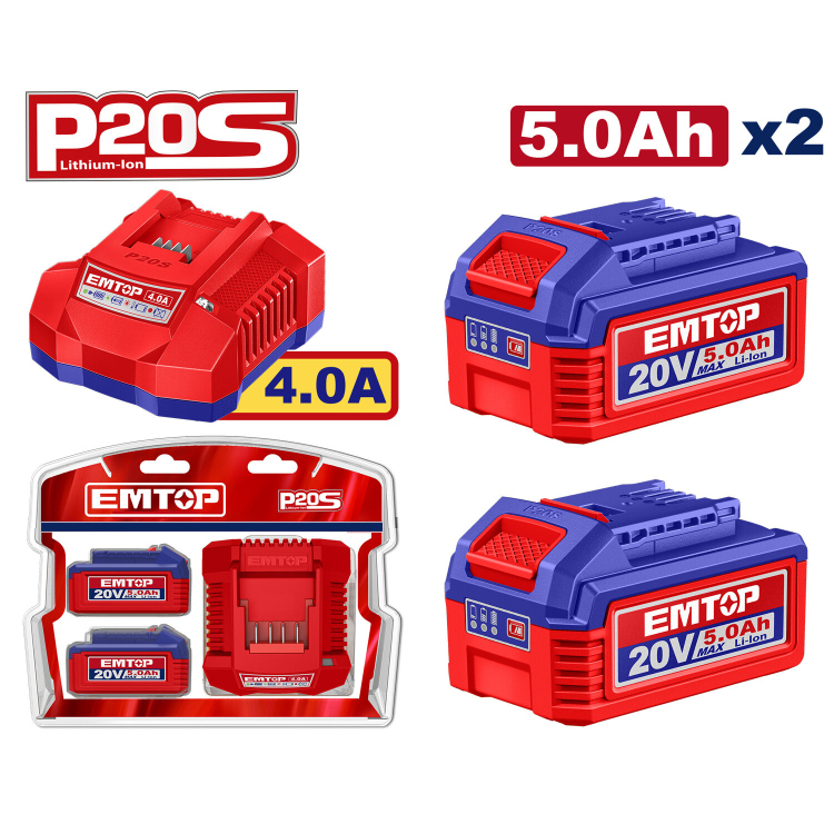 طقم 2 بطاريه و شاحن مزدوجELBCPK2513      5 AH 