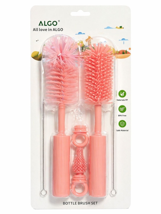 مجموعة فراشي تنظيف رضاعات الأطفال 6 قطع من آلغو 