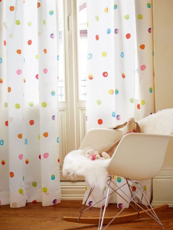 Customized colored circle girls curtains