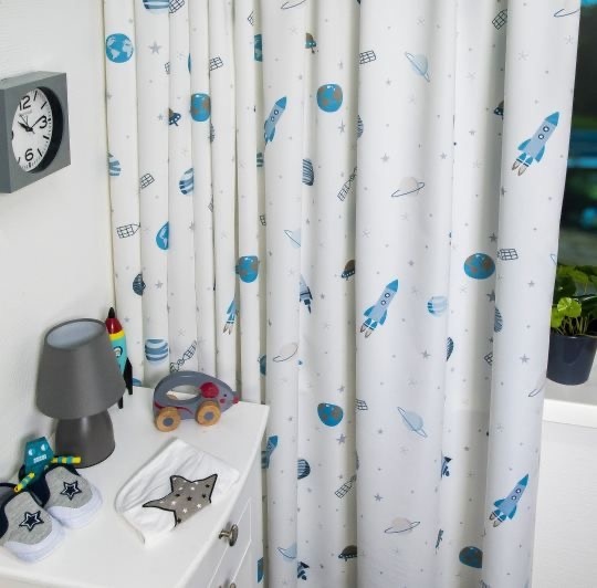 Customized boys space curtains