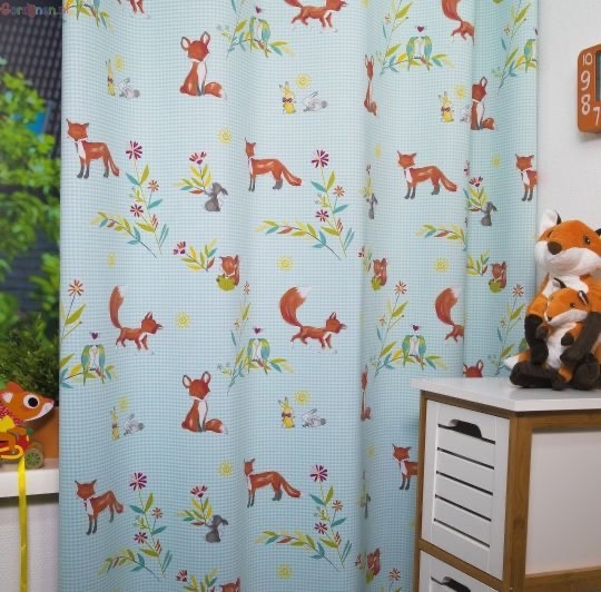 Customized boys fox curtains