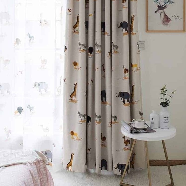 Customized boys animal curtains
