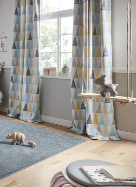 Customized boys triangle curtains 