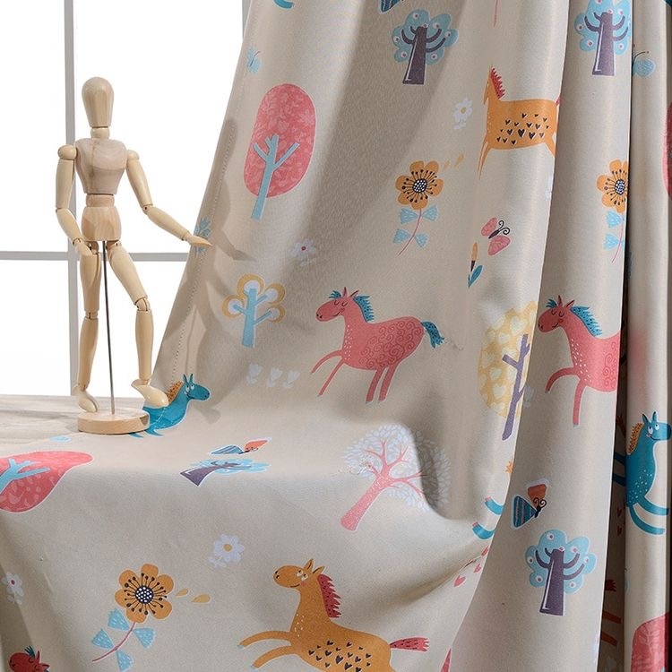 Customized girls horse curtains
