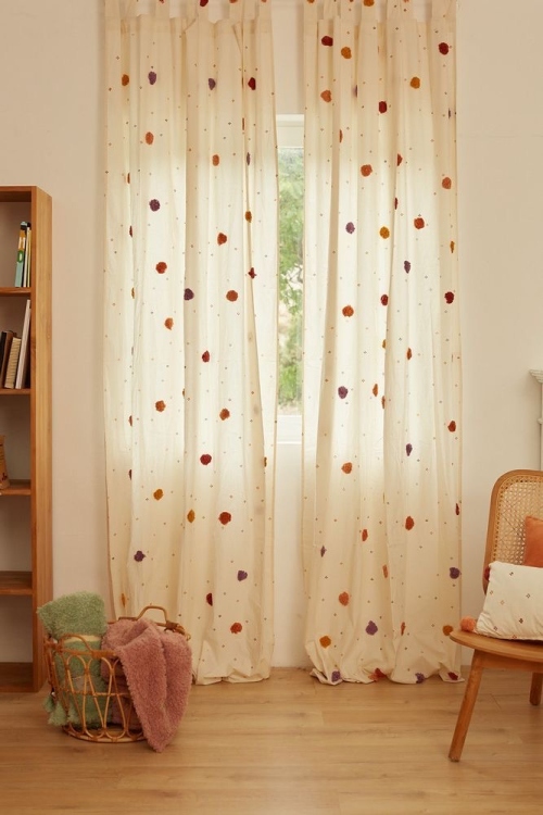 Customized girls colored circle curtains