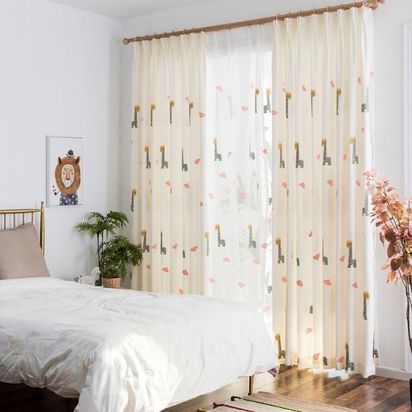 Customized girls giraffe curtains