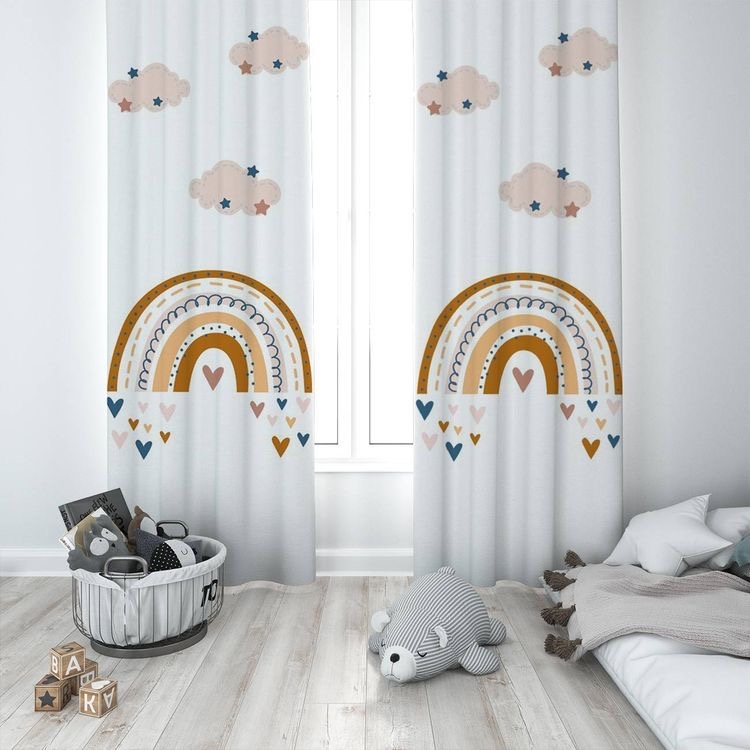 Customized girls rainbow curtains