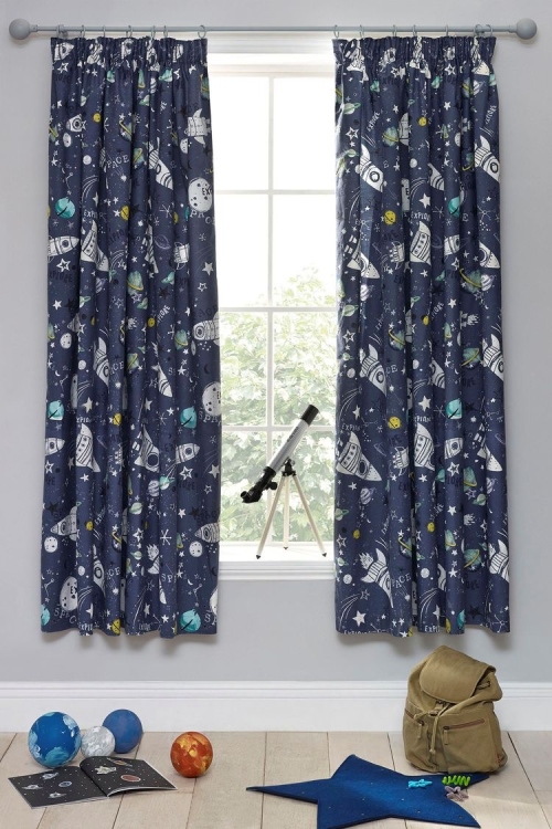 Customized boys space curtains