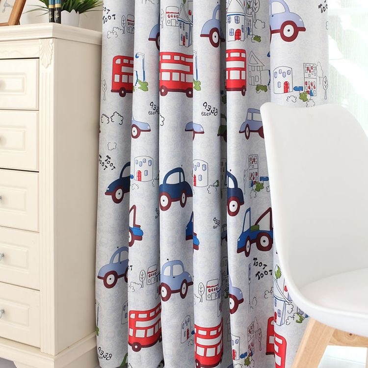Customized boys cars curtains