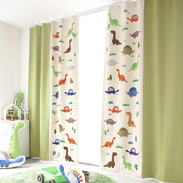 Customized boys dinosaur curtains