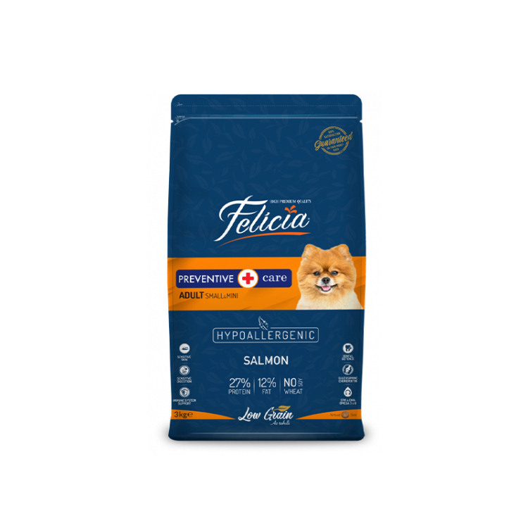 فيليسيا للكلاب البالغة  والصغيرة  العناية الوقائية بنكهة السلمون 