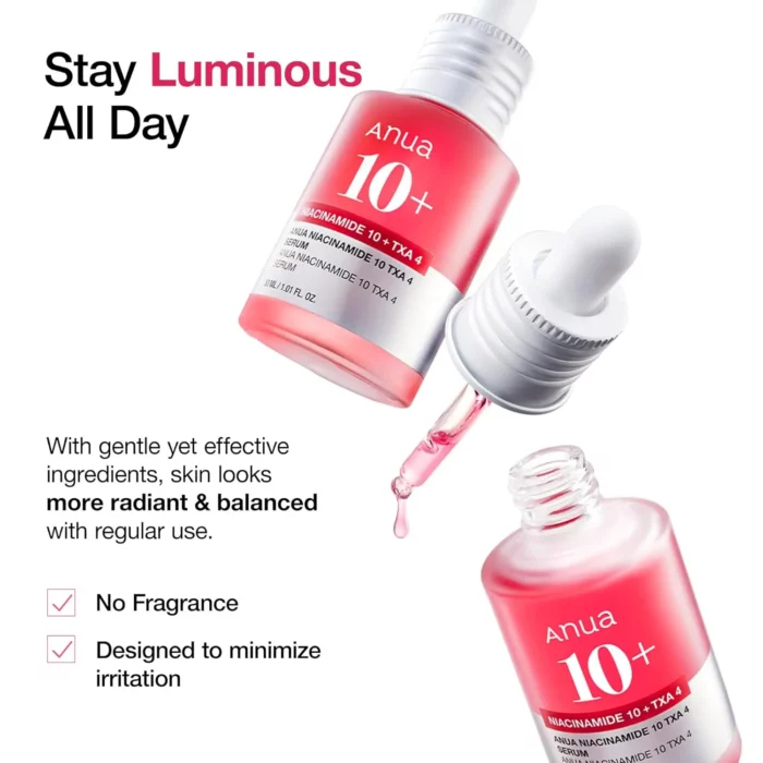 Anua Niacinamide 10% + TXA 4% Dark Spot Correcting Serum سيروم النايسنميد وحمض الترانيكزاميك لتفتيح البقع