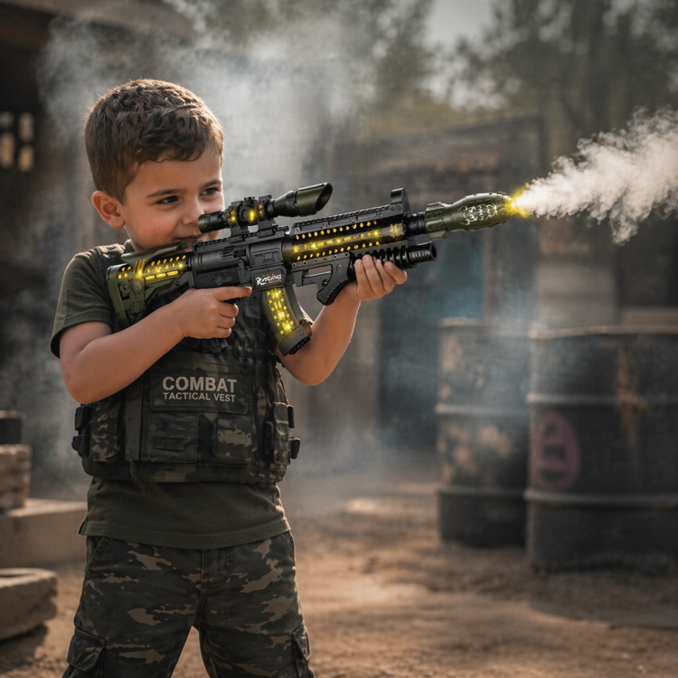 رشاش اطفال بدخنة واصوات واضاءة  حجم 66 سم 