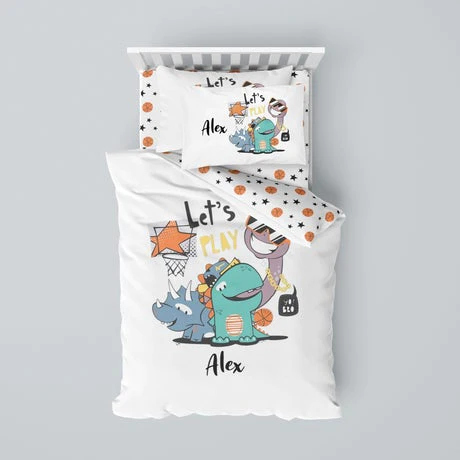 Customized cute dinosaur bedding set