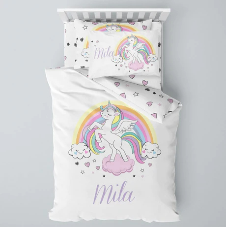Customized unicorn bedding set