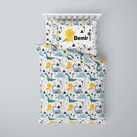 Customized dinosaur bedding set