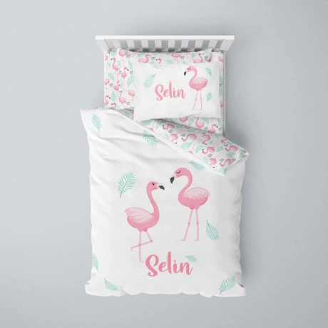 Customized flamingo bedding set