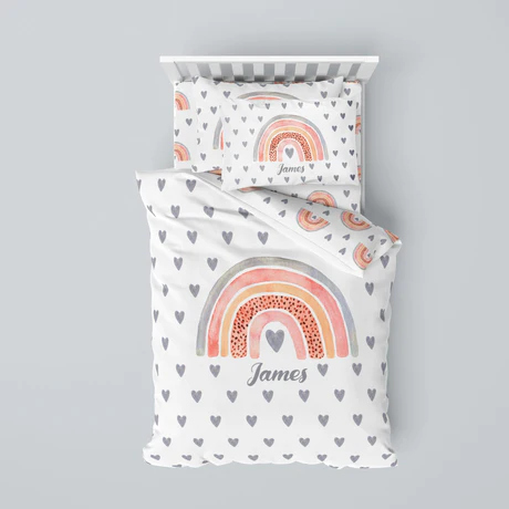 Customized rainbow bedding set