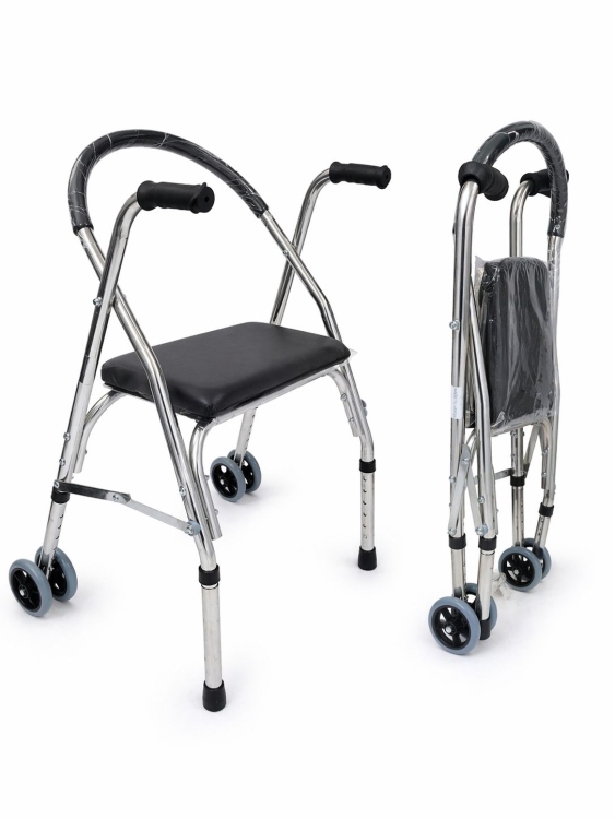 كرسي منتقل مع عجلات خلفية قابل للطي