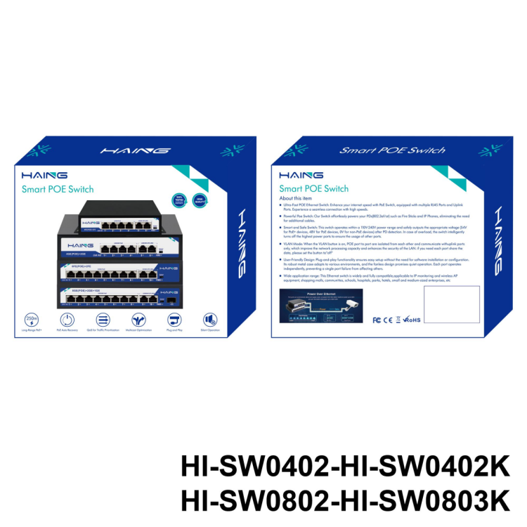 HAING HI-SW0402K 4 PORT 10/100/1000 GIGABIT POE SWITCH
